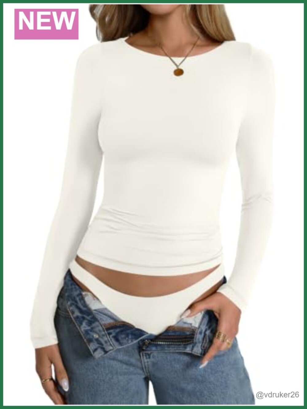 Womens Double Lined Long Sleeve Boat Neck Fitted Going Out Top